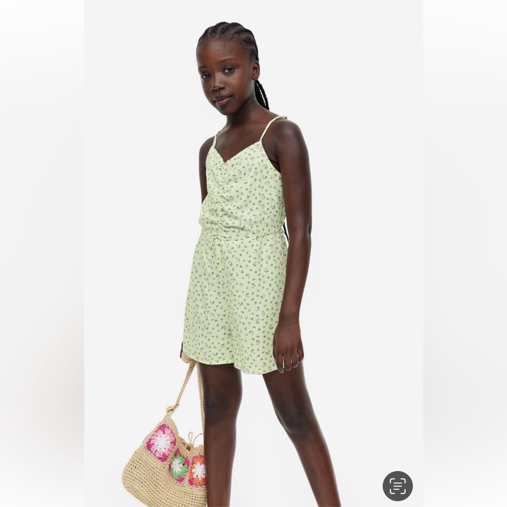 H&M Kids Floral Green Sleeveless Romper